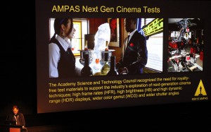 Dave Stump, ASC, demonstrated the ’AMPAS Next Generation Cinema Tests’.