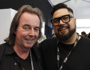 Pelle Mellqvist, who runs the Scandinavian-based rental house Cameraten, is seen here with CVP representative Aaron ”Bad Boy” George who almost broke the Mezzanine floor last time around!