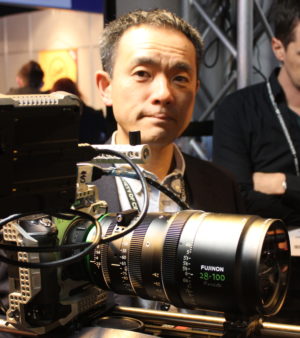 Hideyuki Kasai with Fujifilm brand new Premista zoom.